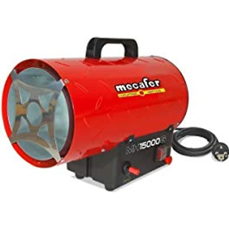 Mecafer Heißluftkanone Gas mh15000 g, 15 kW tragbar mit Piezoanzündung und integriertem Lüfter – Bild 1