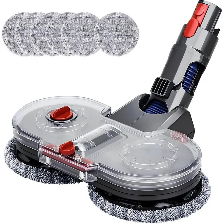 Athlix Elektrischer Wischaufsatz für Dyson V11 V10 V8 V7 V15, 2-in-1 Saugen & Wischen, 160 U/min Rotation, mit 4 wiederverwendbaren Mikrofaser-Wischpads, robuster ABS-Kunststoff