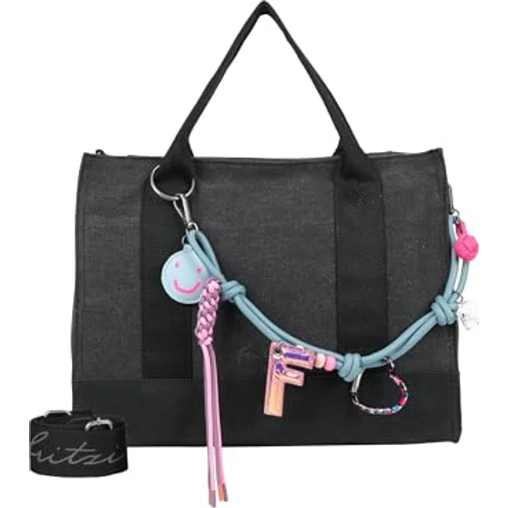 Fritzi aus Preußen Tote Bag Limited, Shopper Tasche aus robustem Nylon mit abnehmbarem Umhängeriemen, schwarz – Bild 1