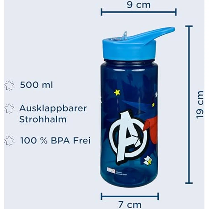 UNDERCOVER Trinkflasche Avengers, 500 ml, BPA-freies Material, nicht für Kinder unter 3 Jahren geeignet – Bild 2