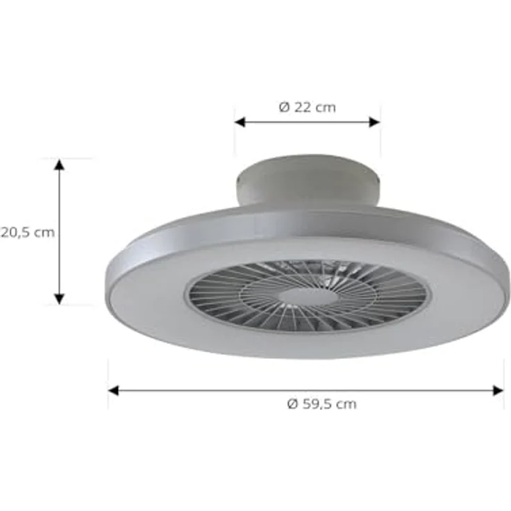 Lindby Paavo, Smart LED-Deckenventilator in Silber, leise, steuerbar über Tuya-App, mit Timer und Nachtlichtfunktion – Bild 5