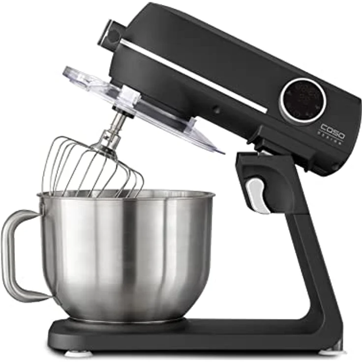 CASO KM 1800 Black-E, Edle Küchenmaschine mit mattschwarzem Alu-Guss-Gehäuse und starken 1800 Watt, 6 l Edelstahlschüssel, 10 Geschwindigkeitsstufen, Touch-Bedienung,planetarisches Rührwerk – Bild 2