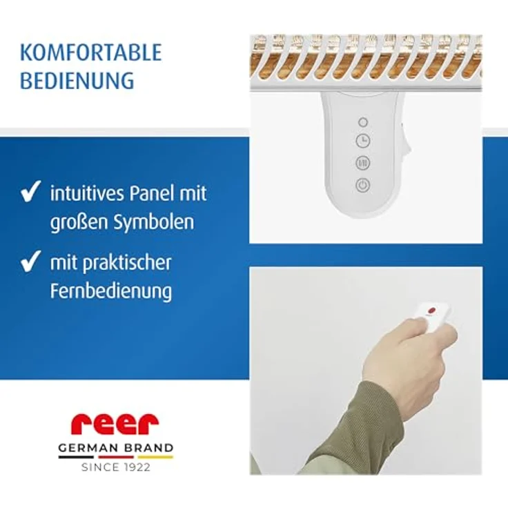 Reer Wickeltisch-Wärmeheizstrahler HeatCare+ mit Infrarot-Carbon-Heizelement, höhenverstellbar, für Standfuß, Weiß – Bild 7