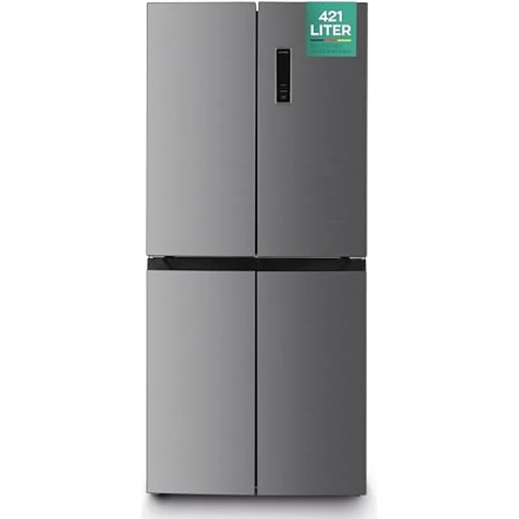 Heinrich´s Cross Door Kühlgefrierkombination mit 421L Gesamtvolumen, Total-No-Frost Funktion, 150L Gefriervolumen, Multi-Airflow, Fresh Converter System, LED Beleuchtung, Inox – Bild 1