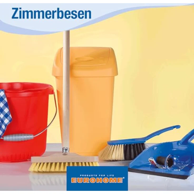 EUROHOME Zimmerbesen aus lackiertem Teakholz mit Rosshaar, 31 cm, robust und sanft zum Boden, dicht gewebt mit dunklen Borsten – Bild 4