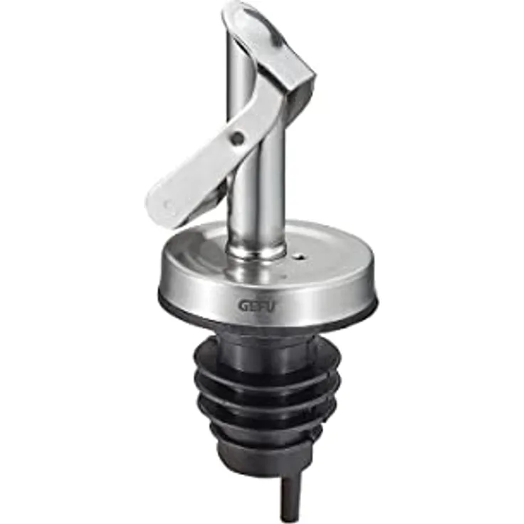 GEFU Flaschenausgießer SEESAW, tropfenfreies Ausgießen für Flaschenhälse von 15-20 mm, automatischer Wippdeckel