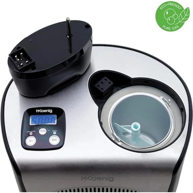 H.Koenig professionelle Eismaschine HF250 - Elektrisch - 1,5 L - 150 W - Kühlfunktion - Schnelle Zubereitung - Eis, Frozen Joghurt und Sorbet – Bild 4