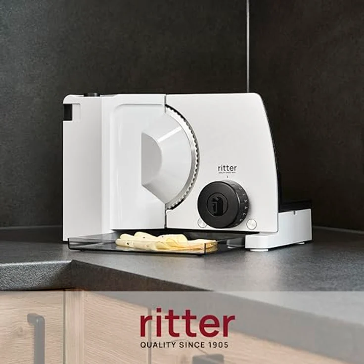 RITTER 918000 COMPACT 7 Allesschneider, Metallbauweise mit stufenlos verstellbarer Schnittstärke bis 23 mm, platzsparend – Bild 2