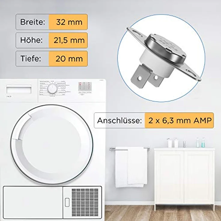 VIOKS Thermostat für Trockner, Ersatz für 5432491, Temperaturbegrenzer 175°C für Wärmepumpen- und Kondenstrockner, hohe Qualität, einfache Installation – Bild 4
