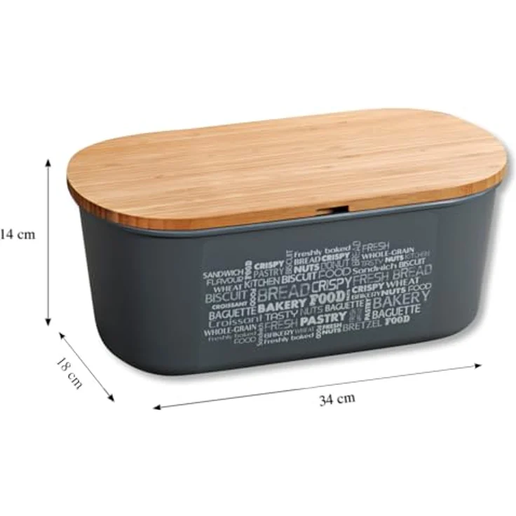 KESPER for kitchen & home Brotkasten, Kunststoff, Bambus, 1-tlg, mit Deckel als Schneidbrett – Bild 7