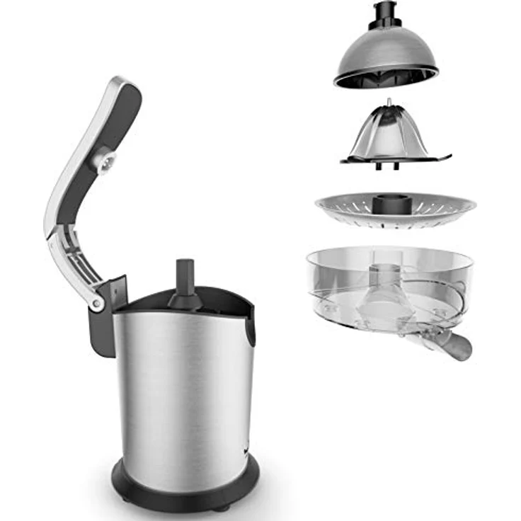 Moulinex Vitapress Pro PC700D Elektrischer Entsafter, 300 W, Edelstahl, direkt am Becher, abnehmbare Teile, Druckhebel, maximale Extraktion, auslaufsicher, rutschfeste Unterseite, Schwarz – Bild 2