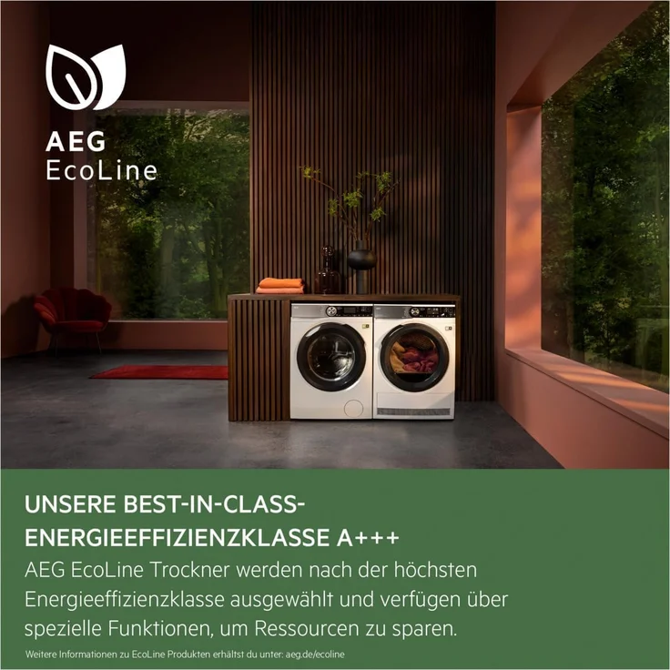 AEG TR9T75680, Wärmepumpentrockner, C, Fassungsvermögen 8 kg, Standgerät, weiß – Bild 3
