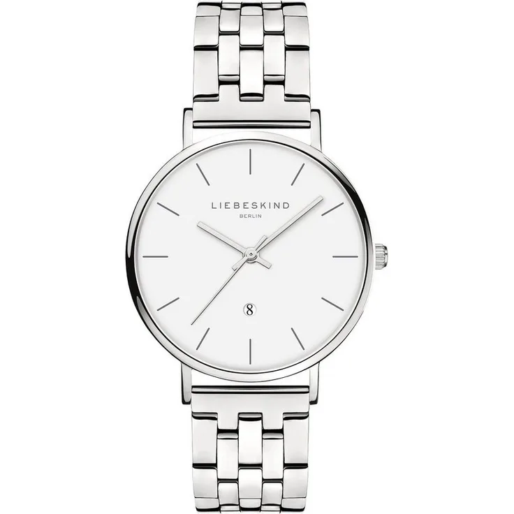 Liebeskind Berlin Quarzuhr Edelstahl, klassischer Stil, Datumsanzeige, silber