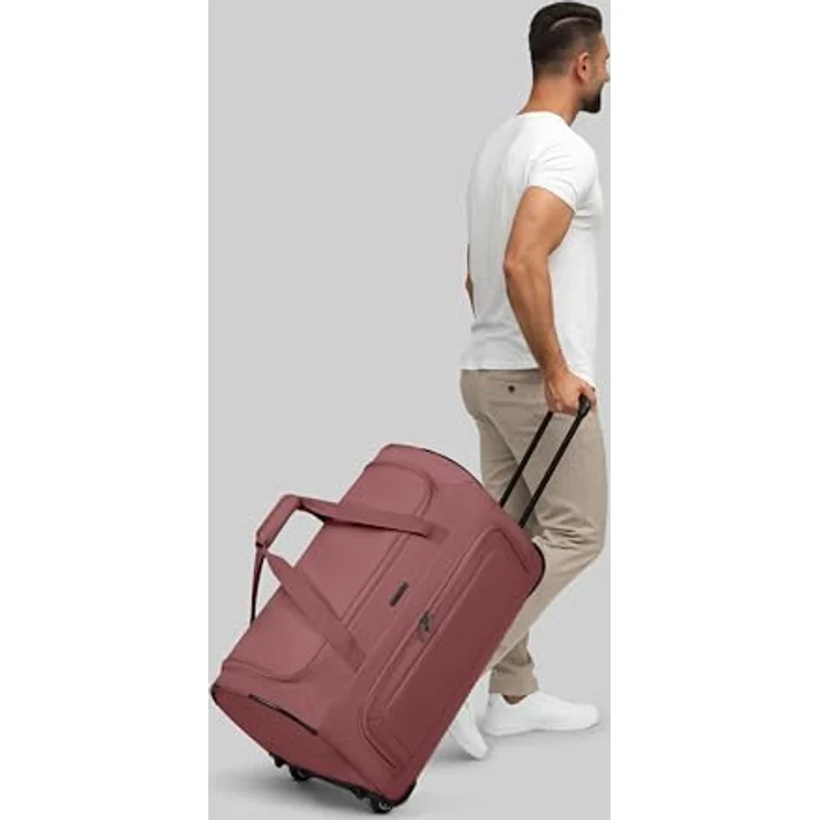 Redolz Duffle Essentials 2 Rollen Reisetasche, 37 cm, rosa, 80 l mit arretierbarem Griff und Reißverschlussfächern – Bild 4