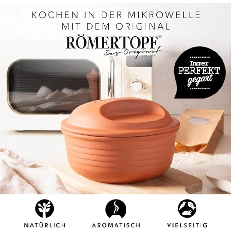 Römertopf Multibräter runder Dampfgar-Bräter Ø 22,5 cm – Bild 3
