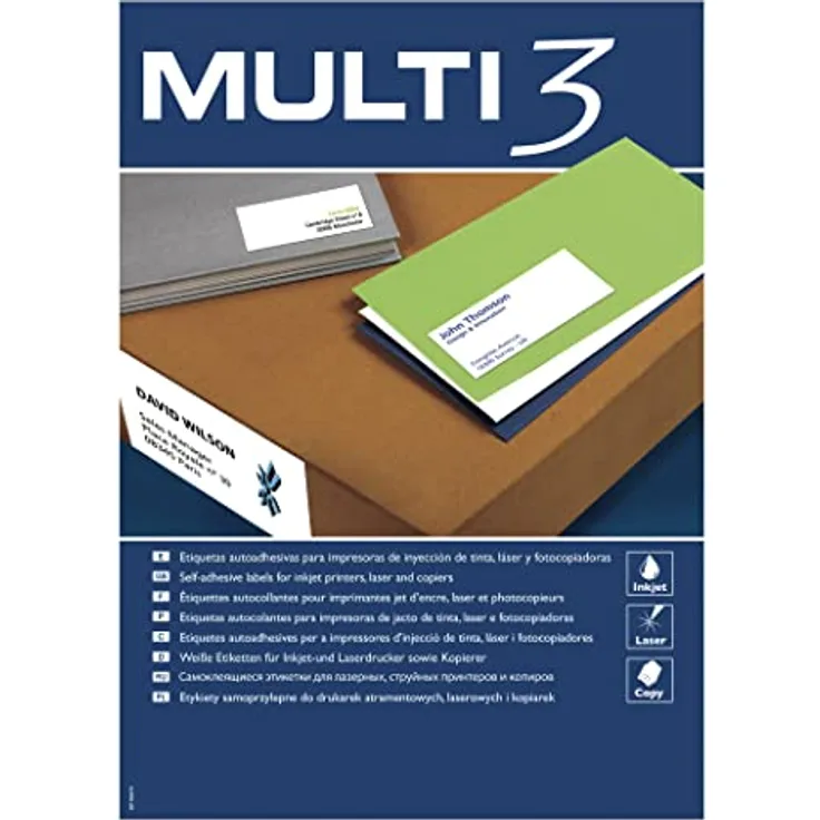 Universal Labels MULTI 3, 105x74mm, rectangle, white, 100 sheets