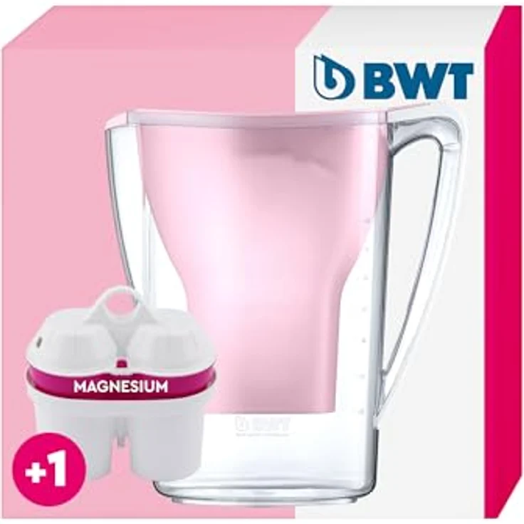 BWT Wasserfilter AQUAlizer Home | Rosa | inkl 1 Magnesium Filterkartusche | Wasserfilter Trinkwasser | Für Speisen & Getränke | Filtert Kalk, Chlor, Blei & Kupfer – Bild 1