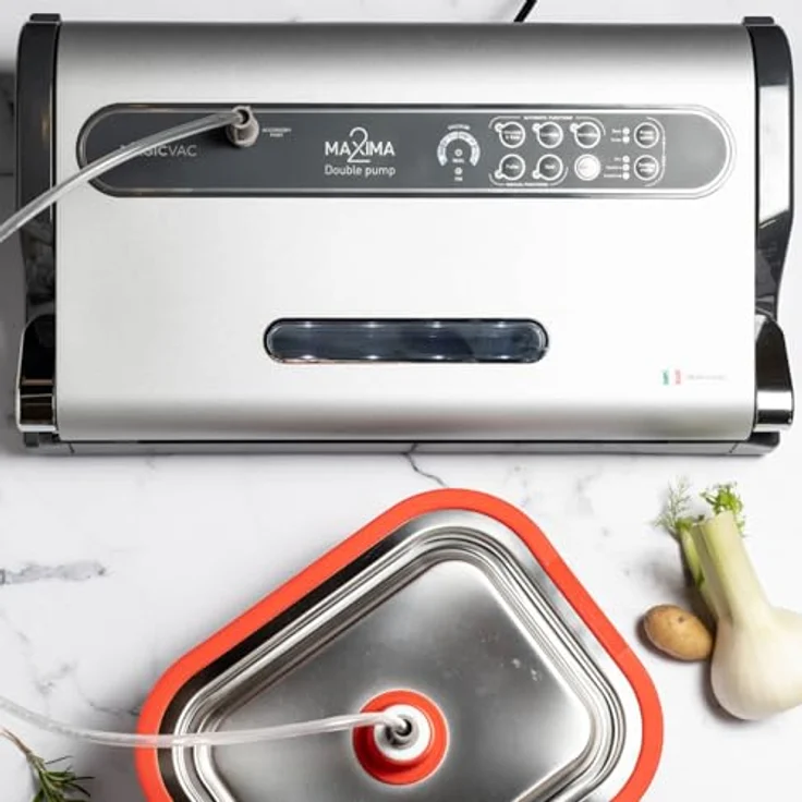 Magic Vac Maxima 2 Vakuumiergerät und Folienschweißgerät für Lebensmittel, 130Watt, 230V Grau – Bild 6