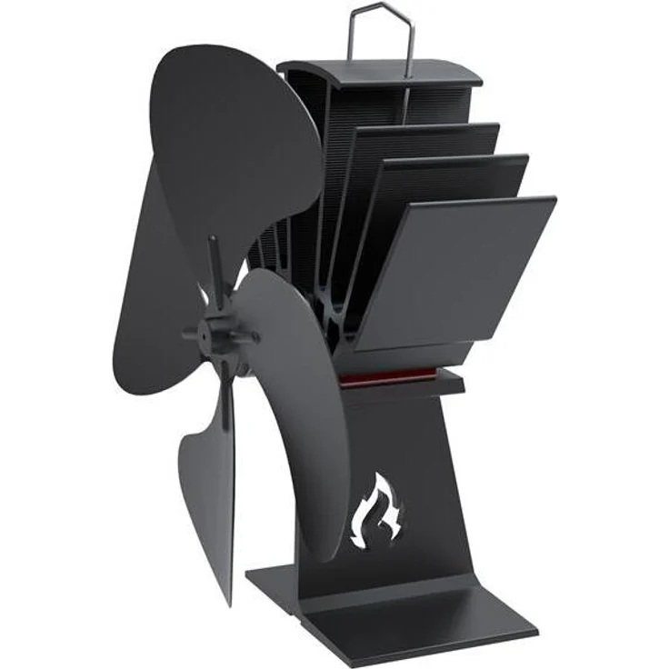 Aduro Kaminofen-Ventilator schwarz, effektive Verteilung der Warmluft mit max. 255 m³/h