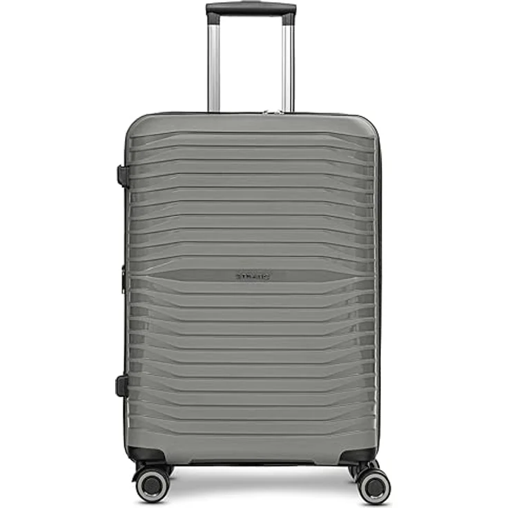 Stratic Shine Koffer & Trolley groß | Ausgestattet mit 4 360° Drehbare Rollen, Kreuzpackgurt, Dehnfalten, arretierbarer Griff und TSA-Schloss | 46 cm x 30 cm x 65 cm - 3.6kg – Bild 2