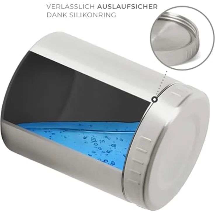 ECO Brotbox Isolierbehälter BO+ - Edelstahl Isolierbehälter - Rund, 500 ml, warmhaltend bis zu 8 Stunden – Bild 5