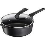 Tefal E24933 Robusto Aluguss Schmorpfanne 26 cm mit Deckel | einfache Reinigung | Antihaftversiegelung | Thermo-Signal Temperaturanzeiger | spülmaschinenfest | induktionsgeeignet | Schwarz