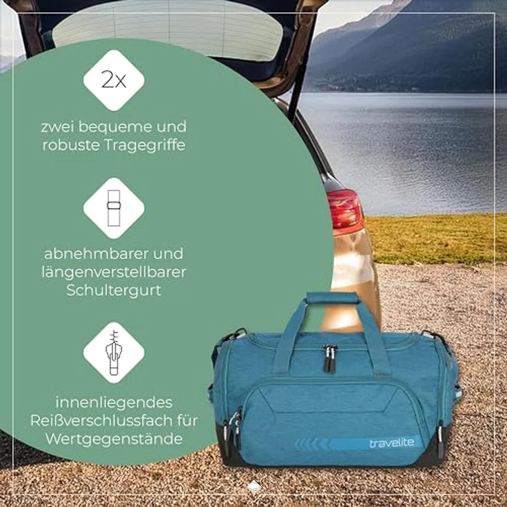 Travelite Kick Off Weekender Reisetasche M, 50 cm, petrol, 100% Polyester – Bild 5