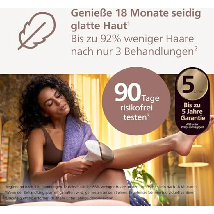 Philips Lumea IPL 9900 Series Haarentfernungsgerät BRI951/00, kabellos mit SenseIQ & SkinAI Technologie, 4 Aufsätzen für Körper, Gesicht & Präzisionsbereiche – Bild 2