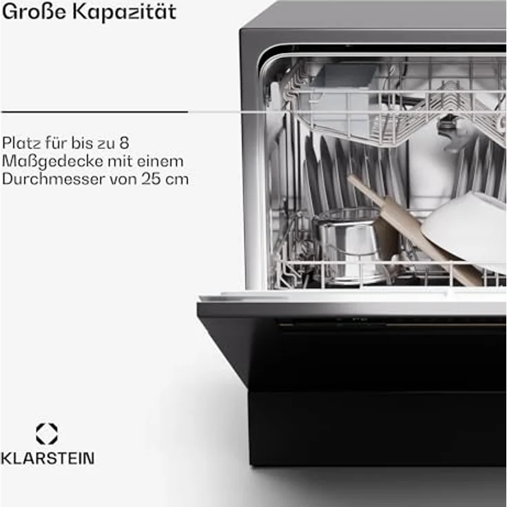 Klarstein Amazonia 8, Mini-Geschirrspüler für 8 Gedecke, leiser Tisch-Geschirrspüler mit 7 Spülprogrammen und Wasseranschluss – Bild 8