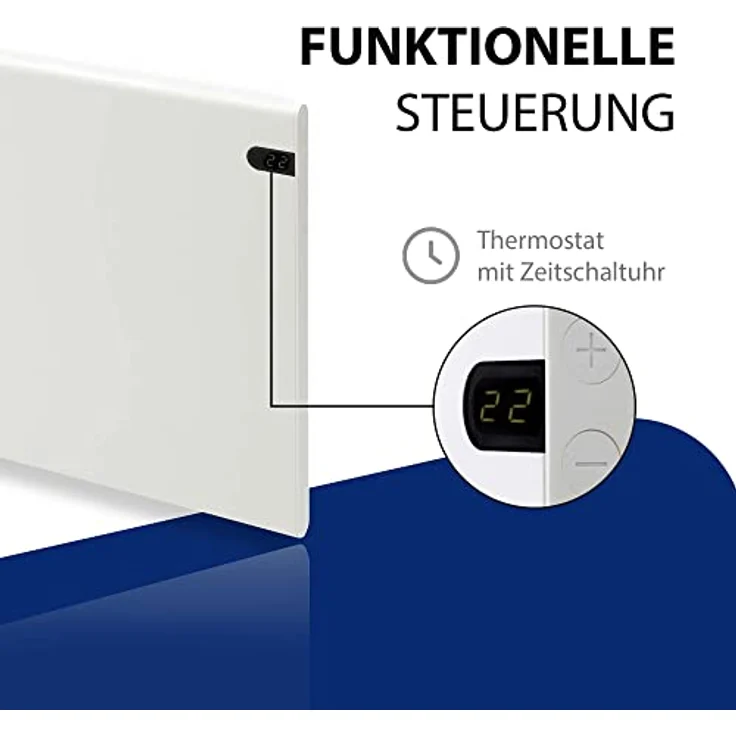 ADAX NEO NP | Elektro Heizkörper - 1000W, Weiß | Thermostat mit Zeitschaltuhr | Elektroheizung Energiesparend | Höhe 370mm | Heizung Elektrisch | Frostwächter | Konvektor Heizung | KDT | IP20 – Bild 3