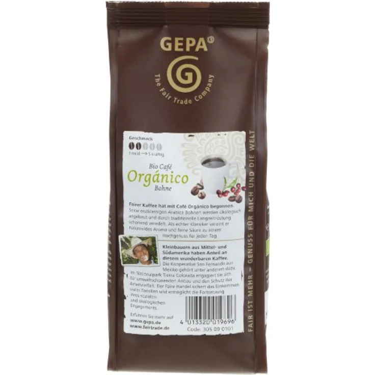 GEPA Bio Café Orgánico ganze Bohne, 250g