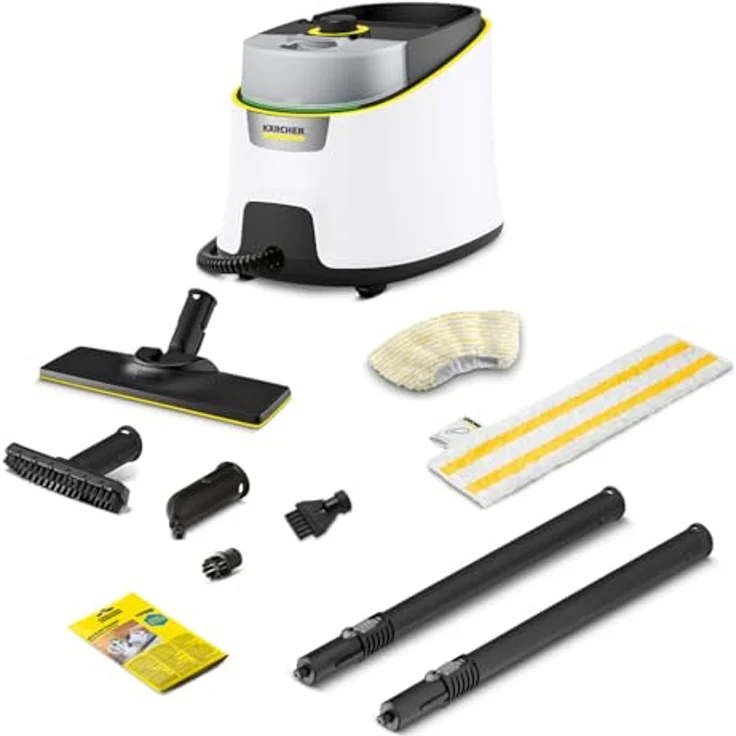 Kärcher Dampfreiniger SC 4 Deluxe, Dampfdruck: 4 bar, Aufheizzeit: 3 min., Fläche: ca. 130 m², Tank: 0,5 l + 1,3 l, inkl. Bodenreinigungsset EasyFix, Düsen, Mikrofaser-Überzug und Bürsten – Bild 1