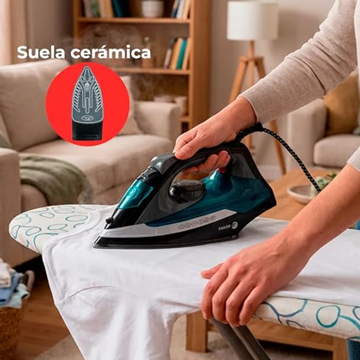 Fagor Commercial Comforta Swell Dampfbügeleisen, 2200 W mit Antihaft-Keramik-Bügelsohle und Dampfstoßfunktion – Bild 2