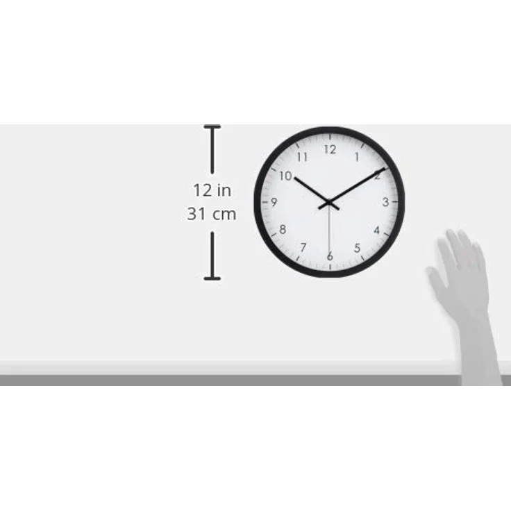 Amazon Basics - Rund Wanduhr, traditionelles Design, 30,5 cm, schwarz – Bild 5