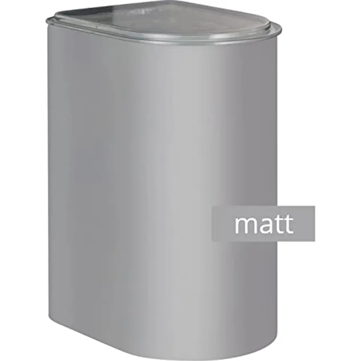 WESCO Vorratsdose LOFT 3 Liter aus hochwertigem Stahlblech mit Acryldeckel in der Farbe grau matt - Lebensmittelecht - luftdicht - ideal für Schubladen