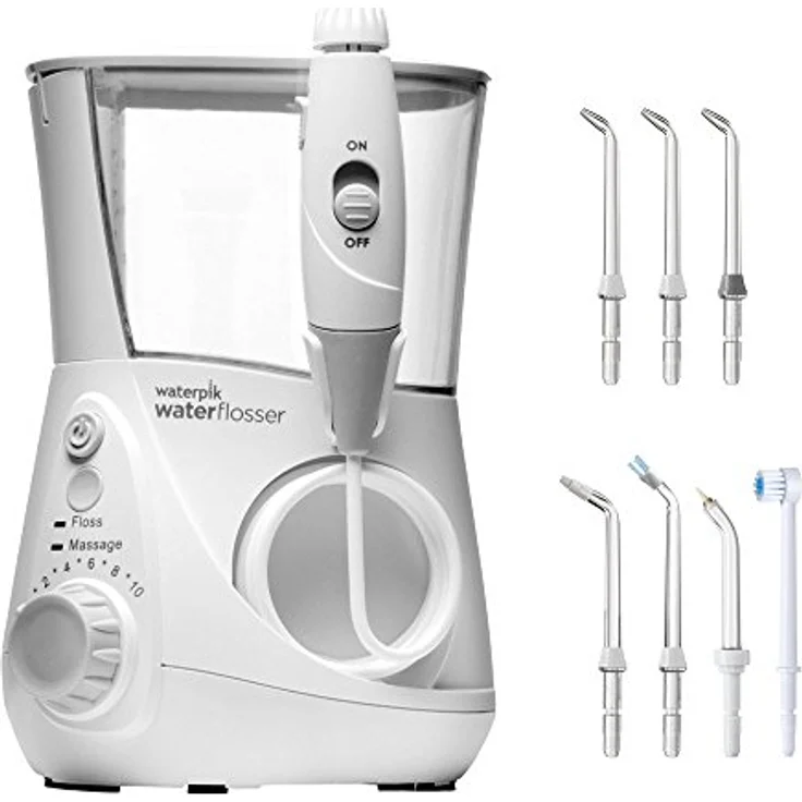 Waterpik Ultra Professional Waterflosser feststehende Munddusche mit 7 Aufsätzen, Druckbereich von 0,7-7 Bar regulierbar über 10 Druckeinstellungen, integrierter Timer, Weiß (WP-660EU) – Bild 3