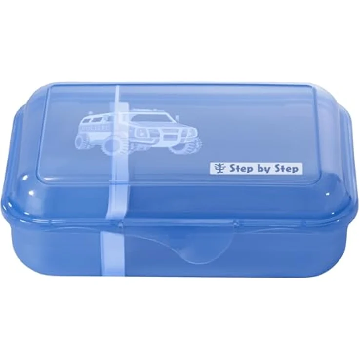 Step by Step Lunchbox „Police Truck Charly“, blaue Brotdose mit Trennwand und Klickverschluss, spülmaschinenfest, BPA-frei, 0,9 Liter für Schule und Kindergarten – Bild 2