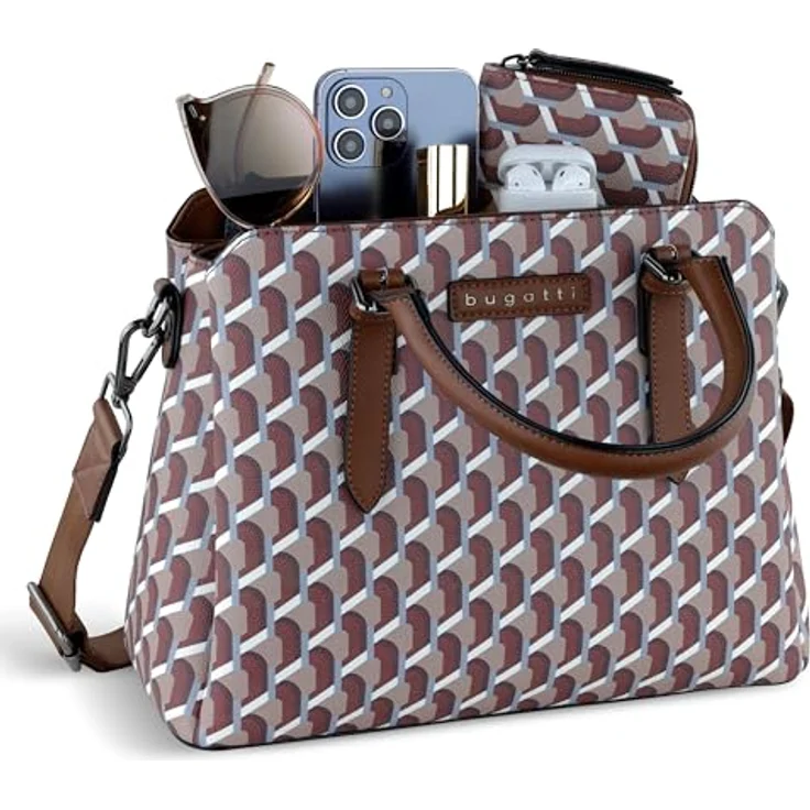 bugatti Ella Handtasche 28 cm, rot, 100% Polyester, Henkeltasche – Bild 5