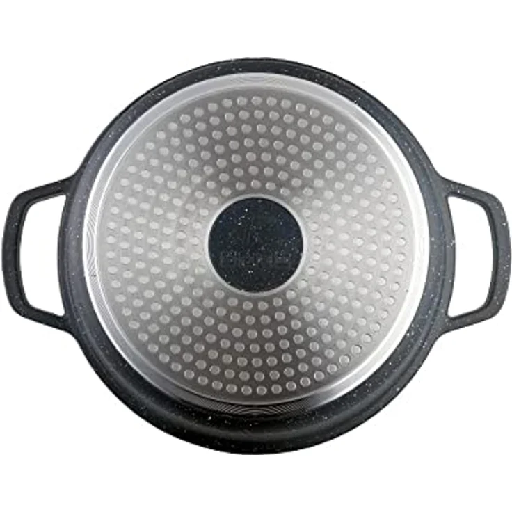 Kamberg – 0008194 – Schmortopf 20 cm Durchmesser, rund, schwarz – Aluminiumguss – Beschichtung in Steinoptik – Für alle Herdarten, auch Induktion – PFOA‑frei – Bild 5