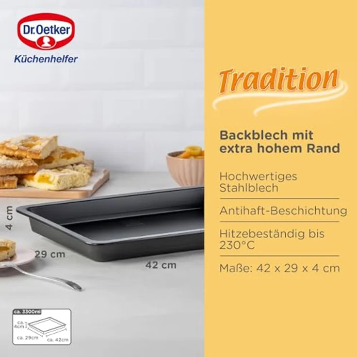 Dr. Oetker Backofen-Backblech, antihaftbeschichtet, Stahlblech – Bild 4