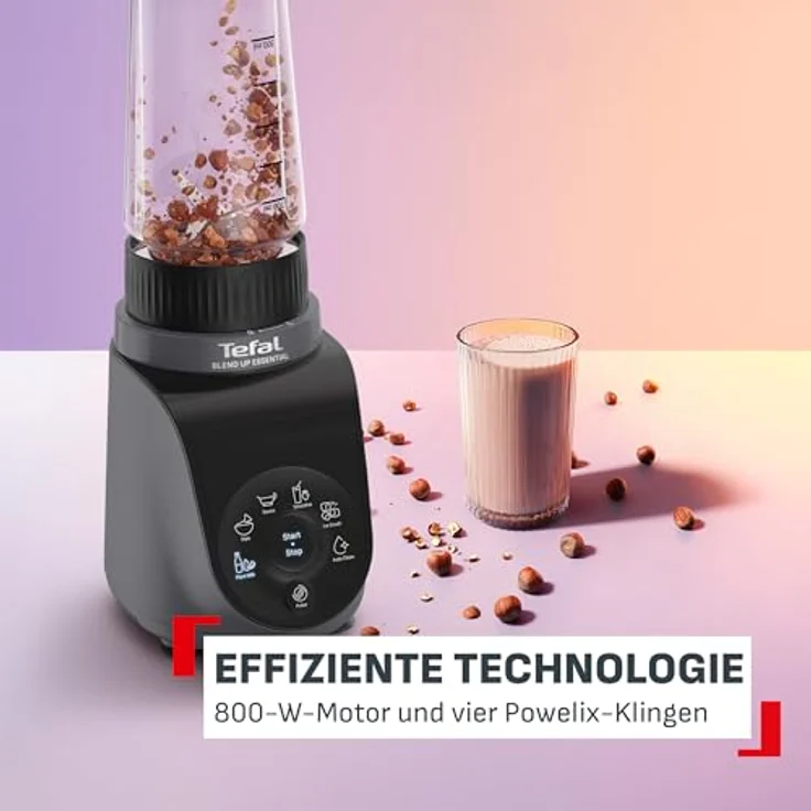 Tefal Blend Up Essential BL1EHB, Mini Mixer mit 800 W, 0,7 l, Pulsfunktion, Eis-Crusher, Schwarz – Bild 3