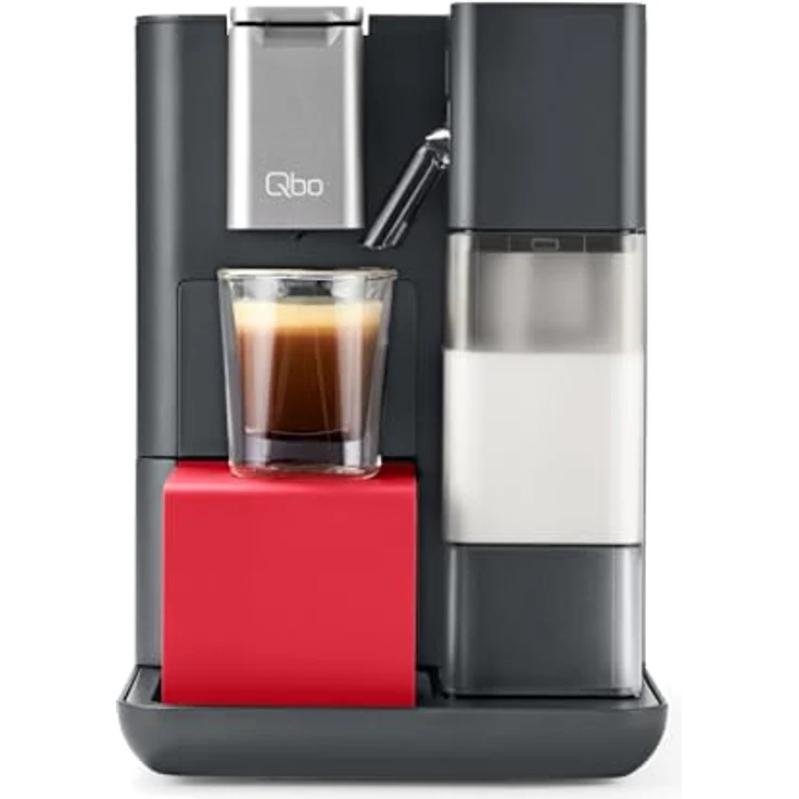 Tchibo Qbo MILK MASTER Premium Kapselmaschine inkl. 24 recyclebare Qbo Kapseln, Lipstick Red, Espresso, Caffè Crema, Milchschaum auf Knopfdruck, abnehmbarer Milchtank 300ml – Bild 3