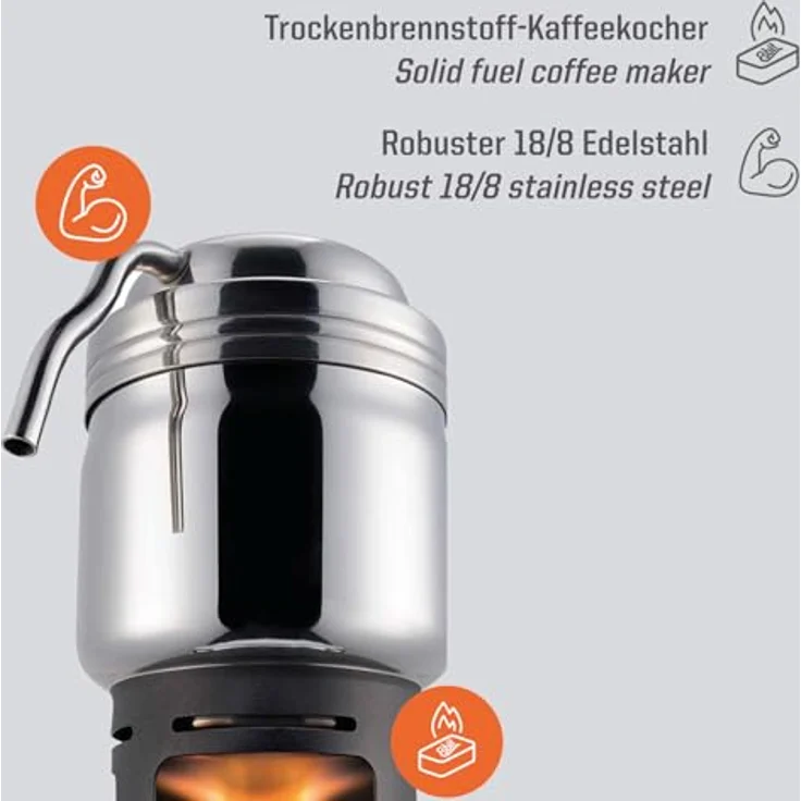 Esbit Trockenspiritus-Würfel Camping Kocher 20102400, Edelstahl/Aluminium, 200 ml Volumen, Ø 108 mm, 300 g – Bild 3