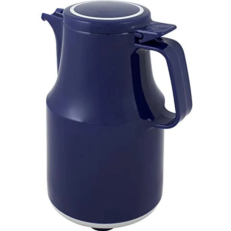 Helios Thermoboy Kunststoff-Isolierkanne 0,6 l blau spülmaschinenfest - 6 Stunden Warmhaltung, Klappdeckel, Dunkelblau – Bild 3