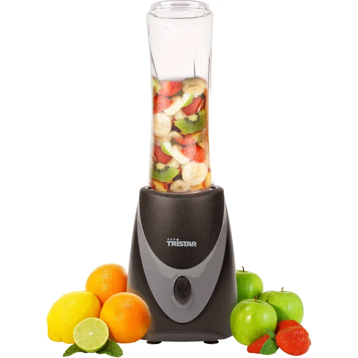 Tristar Smoothie Maker - Mixer für unterwegs mit Glasbecher 500ml und Edelstahlklingen - BL-44485