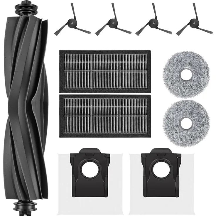 Verco 11er Dreame X40 Ultr Ersatz Teile Beutel Seiten Bürste Filter Wisch Mopp Zubehör, Komplettes Set für Dreame X40 Ultra Saugroboter