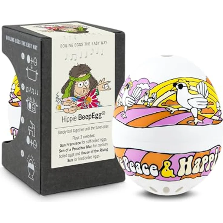 Brainstream Hippie PiepEi, Eieruhr zum mitkochen, Spielt 3 Melodien für 3 Härtegrade, A003566 – Bild 2