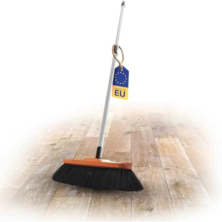 Novaliv Kehrgarnitur 19528-19527-19522, Handfeger und Teleskop-Zimmerbesen mit Rosshaar-Mischung, Maße Handfeger 29x7x8 cm, ausziehbarer Stiel von 74 cm bis 129 cm – Bild 2