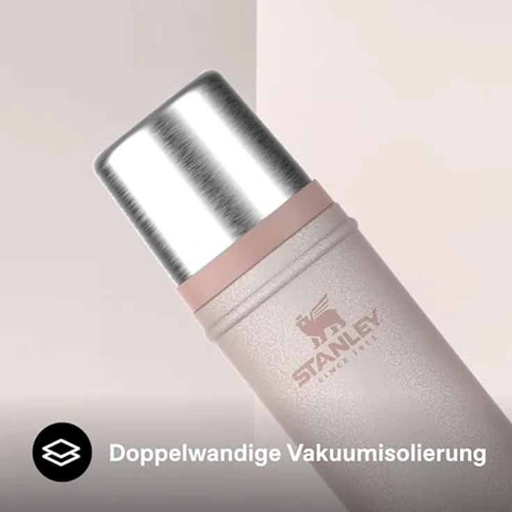 Stanley Classic Legendary 0,59 l Thermoskanne, Edelstahl, hält Getränke bis zu 18 Stunden heiß oder kalt, BPA-frei, spülmaschinenfest, Rosenquarz – Bild 5