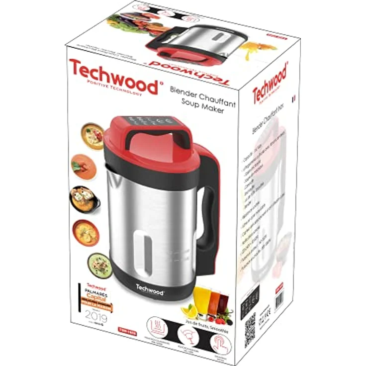 Techwood TSM-1655 Standmixer, beheizbar, Kapazität 1,6 l, Suppe samtig, Kompot, Warmhaltefunktion, 1000 W, Edelstahl – Bild 3